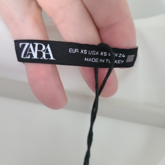 ZARA White Ruffled Collar 3/4 Sleeve Sheer Blouse Size XS NWT - Picture 5 of 10